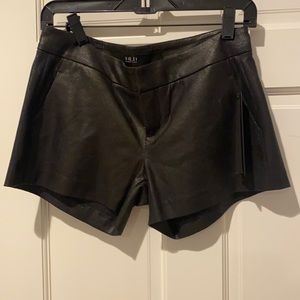 Faux black leather lab vegan suede black shorts size 25